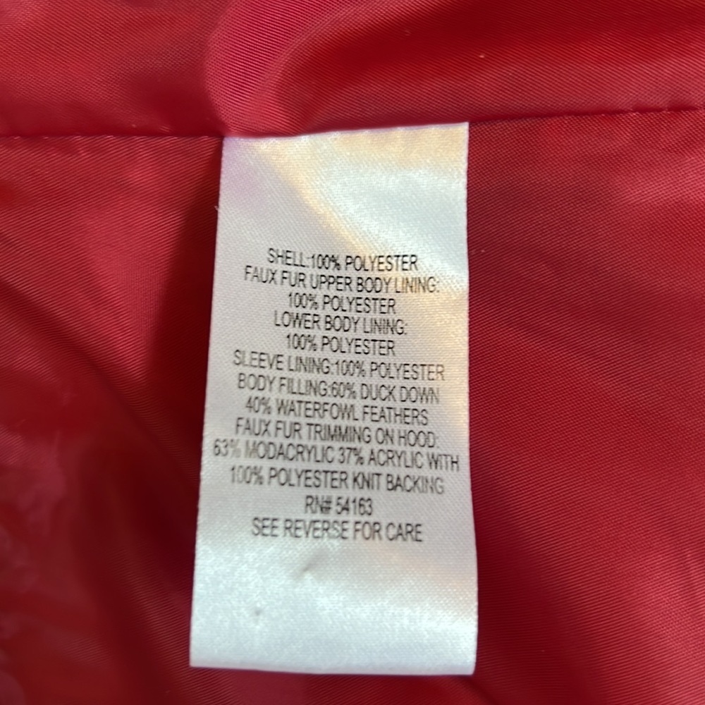 Calvin Klein Womens Full Zip Duck Down Red Puffer Coat Jacket PS - Picture 8 of 15